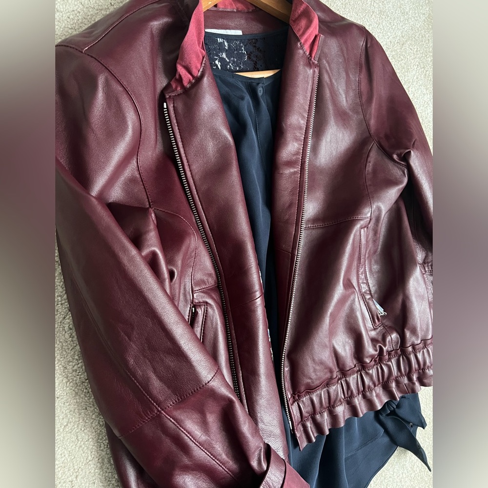 Calfskin leather NEW! Beautiful and so soft!! Tommy Bahama Katy ruffle jacket